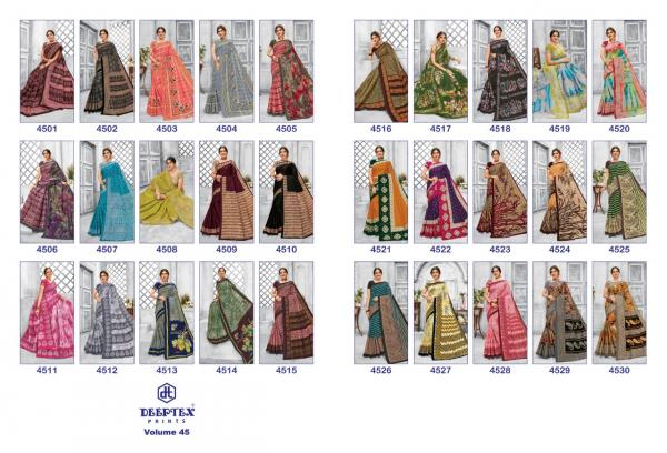 Deeptex Mother India Vol-45 Cotton Designer Saree Collection